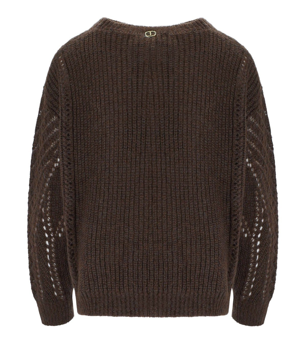 MAGLIONE GIROCOLLO TRAFORATO CIOCCOLATO TWINSET