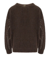 MAGLIONE GIROCOLLO TRAFORATO CIOCCOLATO TWINSET