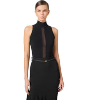 ELISABETTA FRANCHI BLACK TOP WITH TULLE