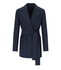 MAX MARA WEEKEND TESO BLUE BELTED BLAZER - 40