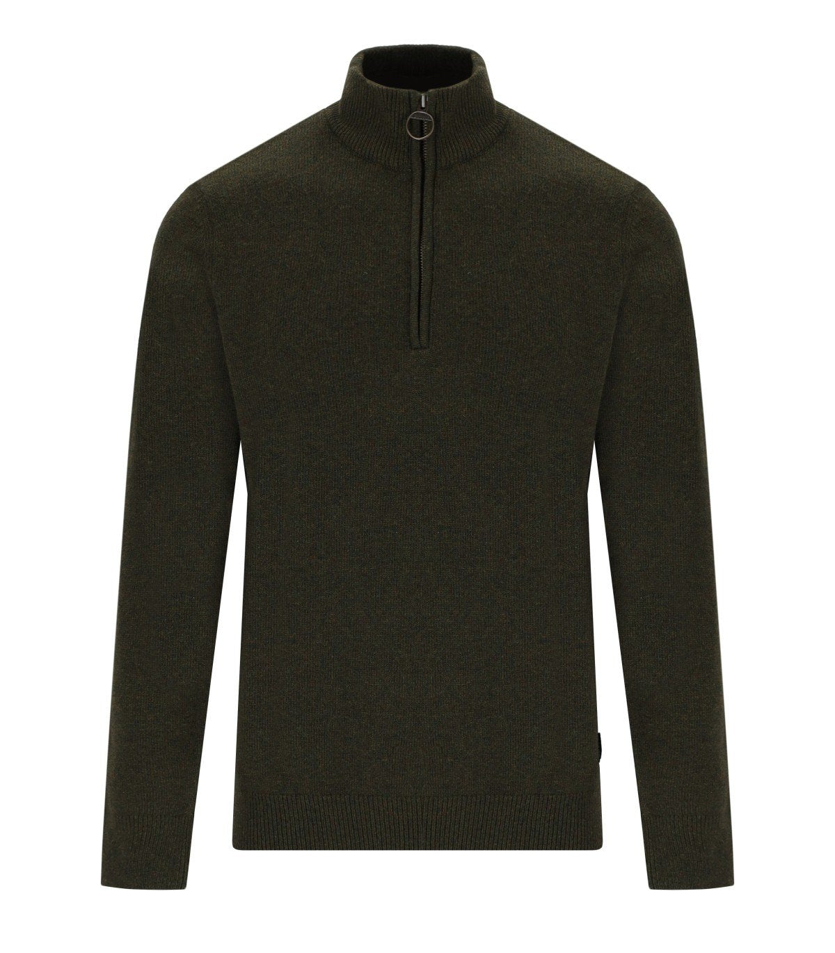 BARBOUR HOLDEN ZIP OLIVE GREEN SWEATER