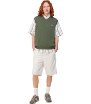 CARHARTT WIP SINGLE KNEE OFF-WHITE BERMUDA SHORTS