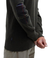 BARBOUR HOLDEN ZIP OLIVE GREEN SWEATER