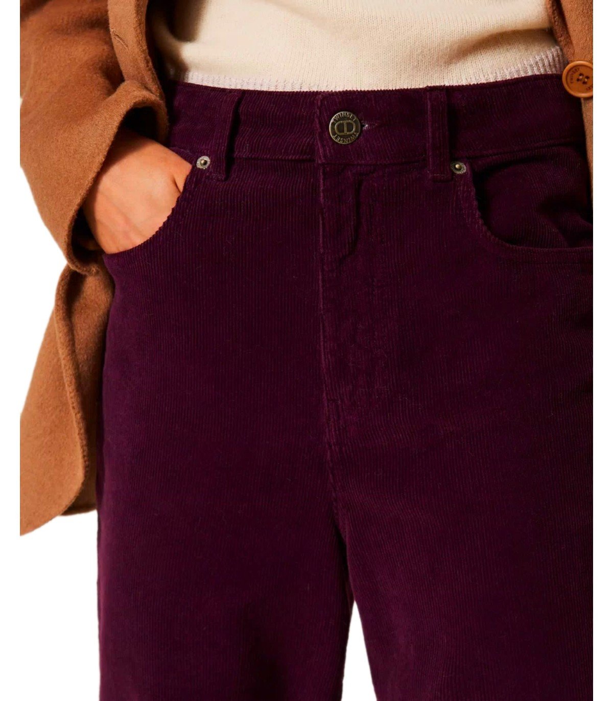 TWINSET CORDUROY PURPLE PANTS