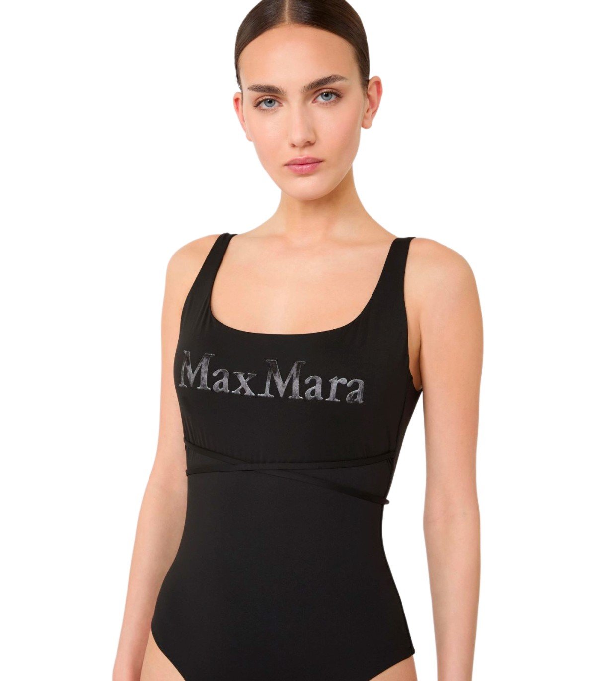 MAX MARA BEACHWEAR CARISMA B-KORBCHEN SCHWARZER BADEANZUG