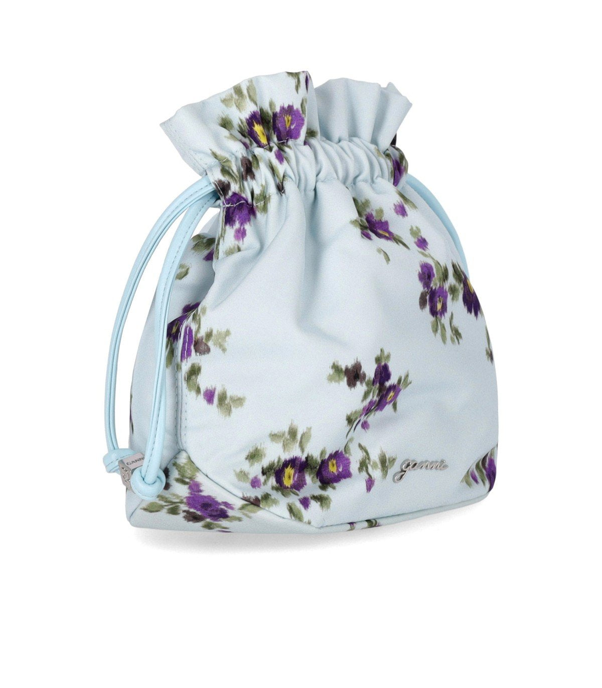 GANNI LIGHT BLUE FLORAL POUCH