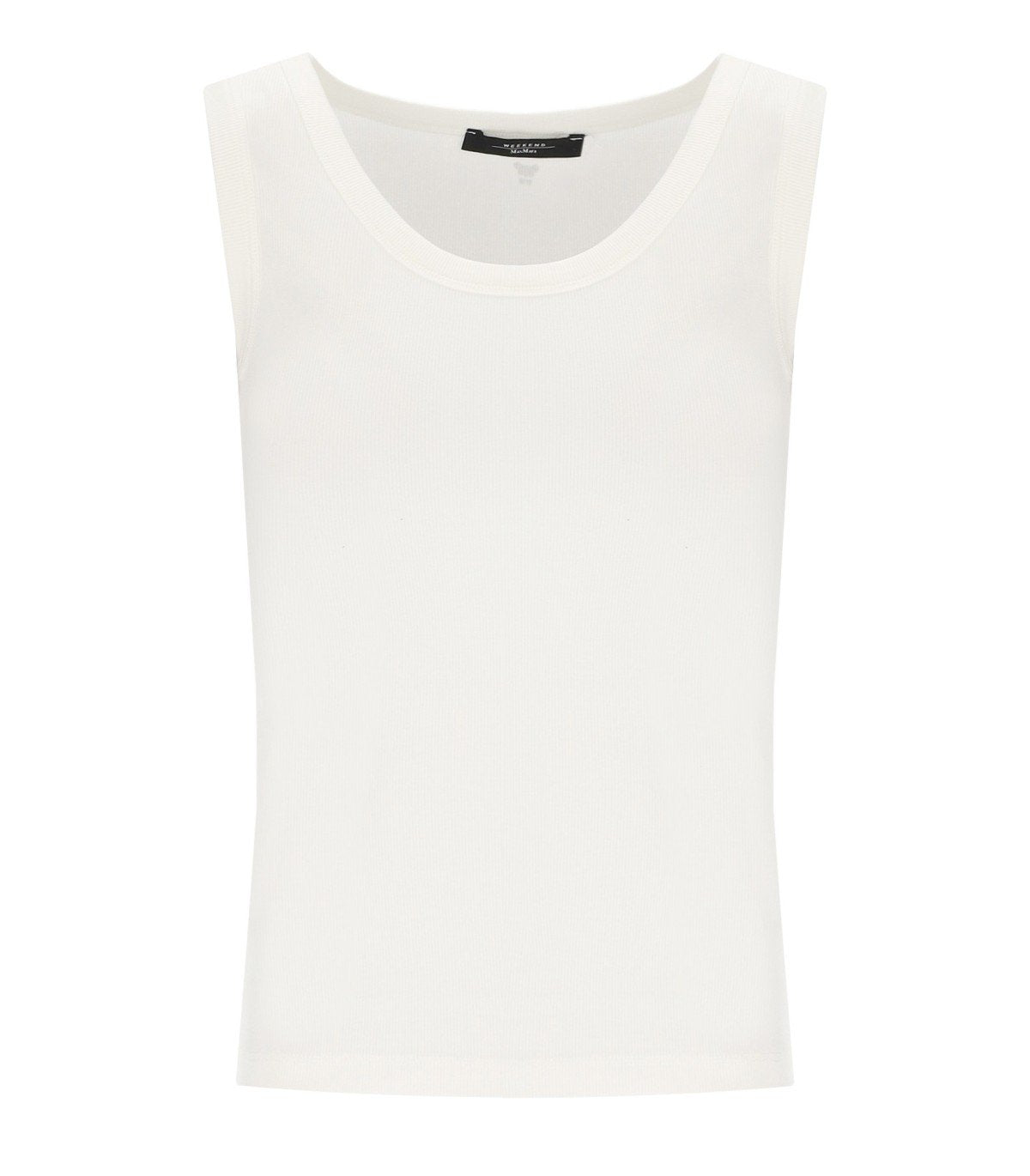 MAX MARA WEEKEND MULTIC WHITE RIBBED TOP