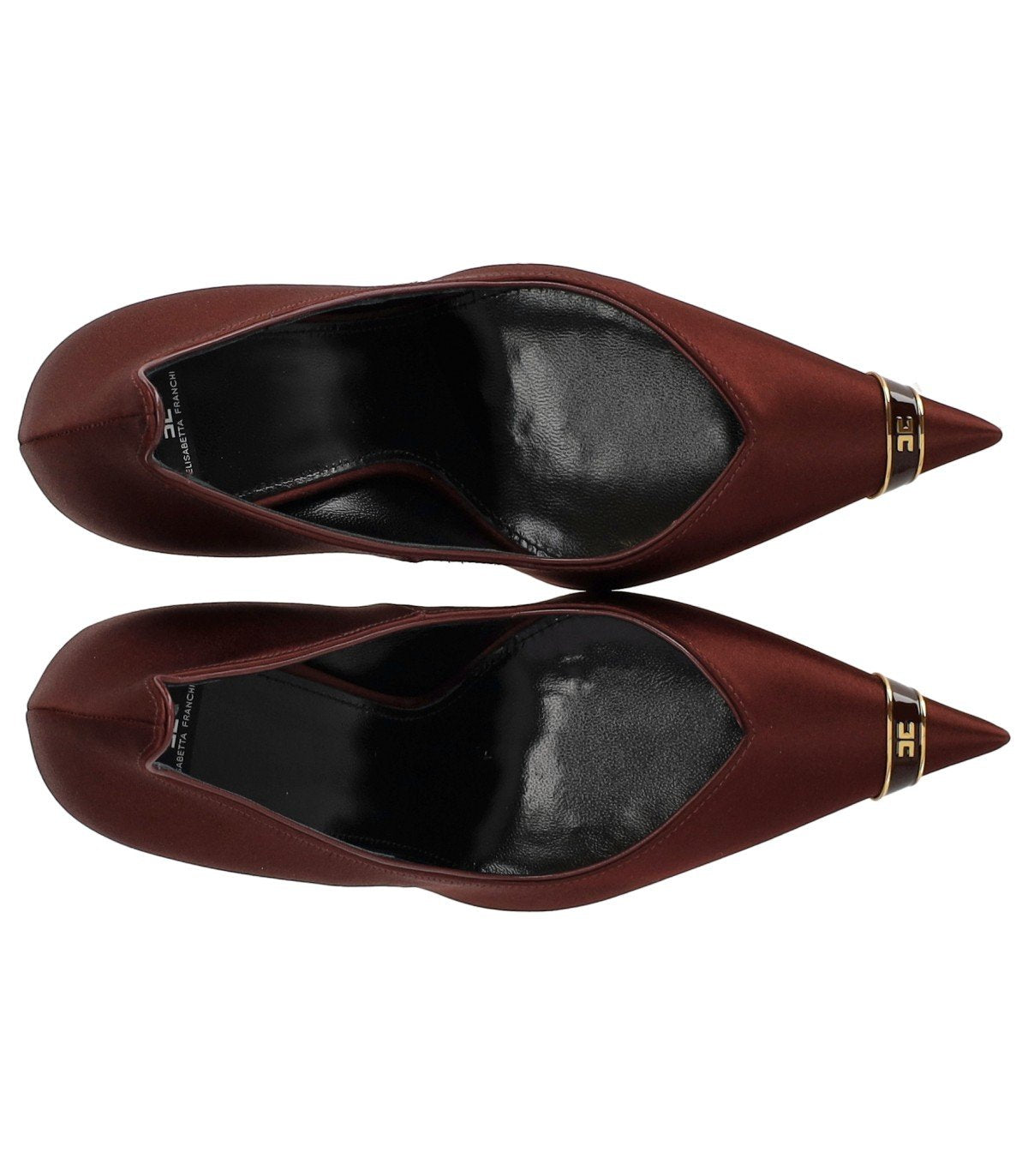 ELISABETTA FRANCHI BURGUNDY SATIN PUMP