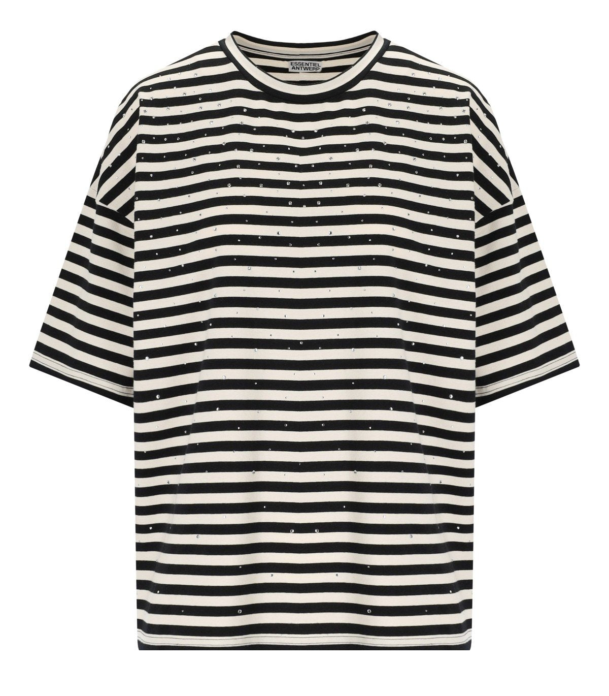 ESSENTIEL ANTWERP JOSTE WEISS GESTREIFTES T-SHIRT