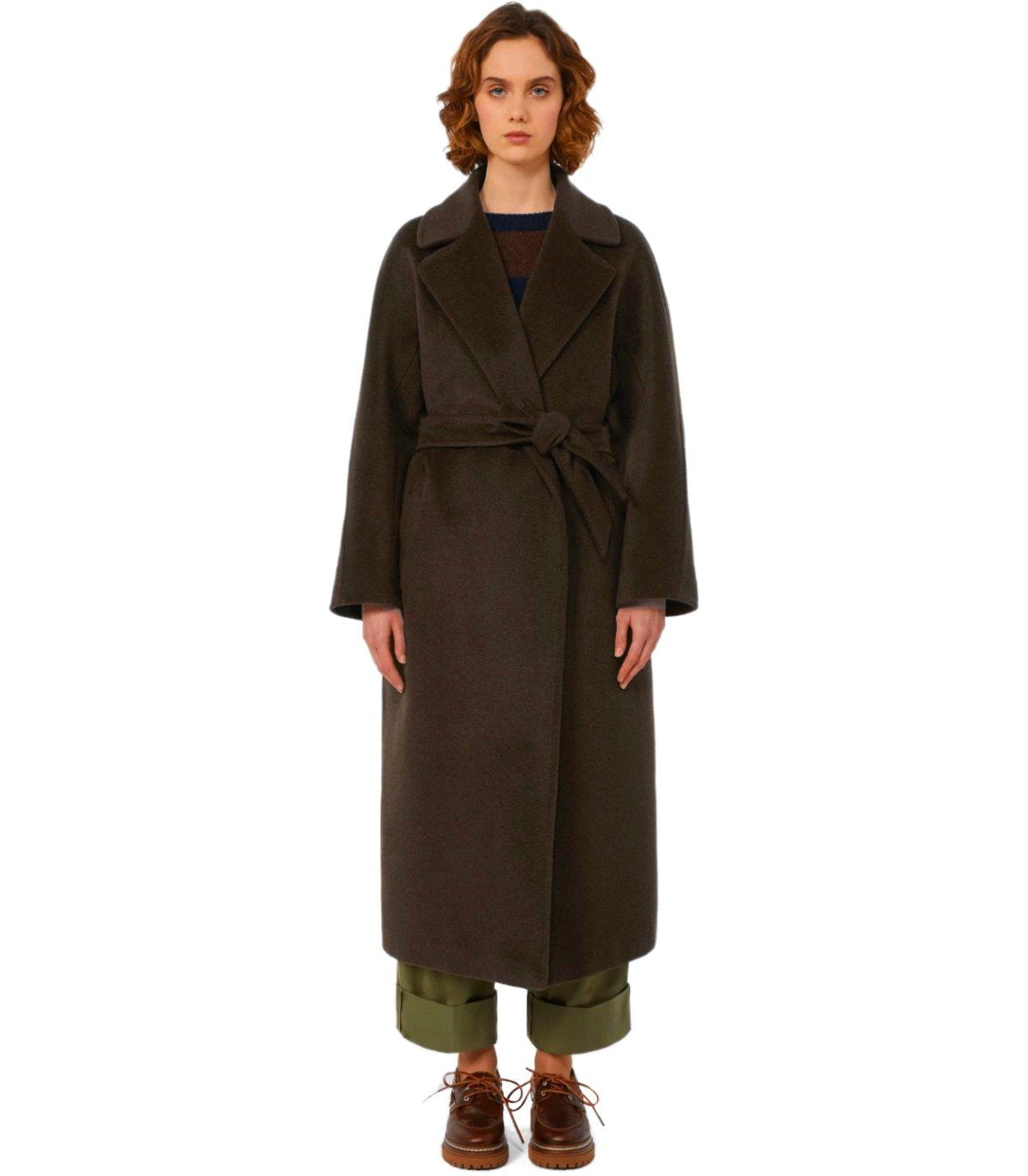 CAPPOTTO CON CINTURA TEMPERA CIOCCOLATO MAX MARA WEEKEND