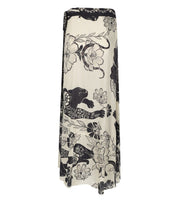 PAHIESA FORMENTERA ECRU AND BLACK WRAP SKIRT