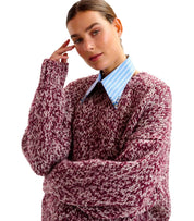 ESSENTIEL ANTWERP IZURA BURGUNDY CREWNECK SWEATER