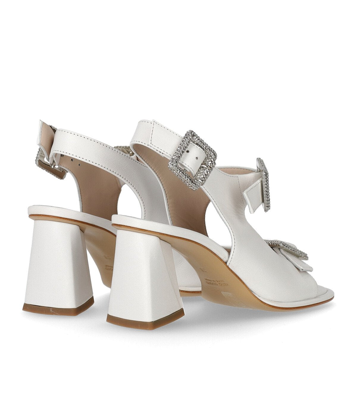 STRATEGIA NATURE WHITE HEELED SANDAL