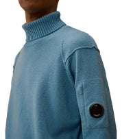 C.P. COMPANY GRS AEGEAN BLUE TURTLENECK SWEATER