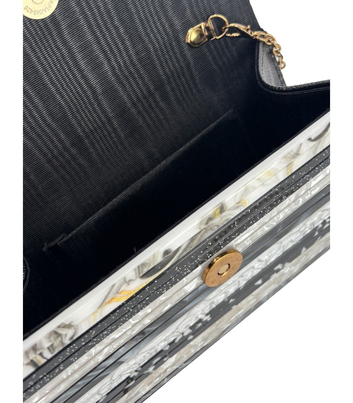 KURT GEIGER PARTY EAGLE BLACK WHITE CLUTCH BAG
