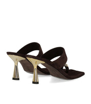SERGIO LEVANTESI IRIDE BROWN HEELED MULE