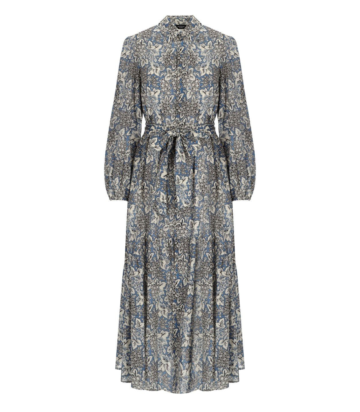 ABITO CHEMISIER OBOLI A FIORI BLU MAX MARA WEEKEND