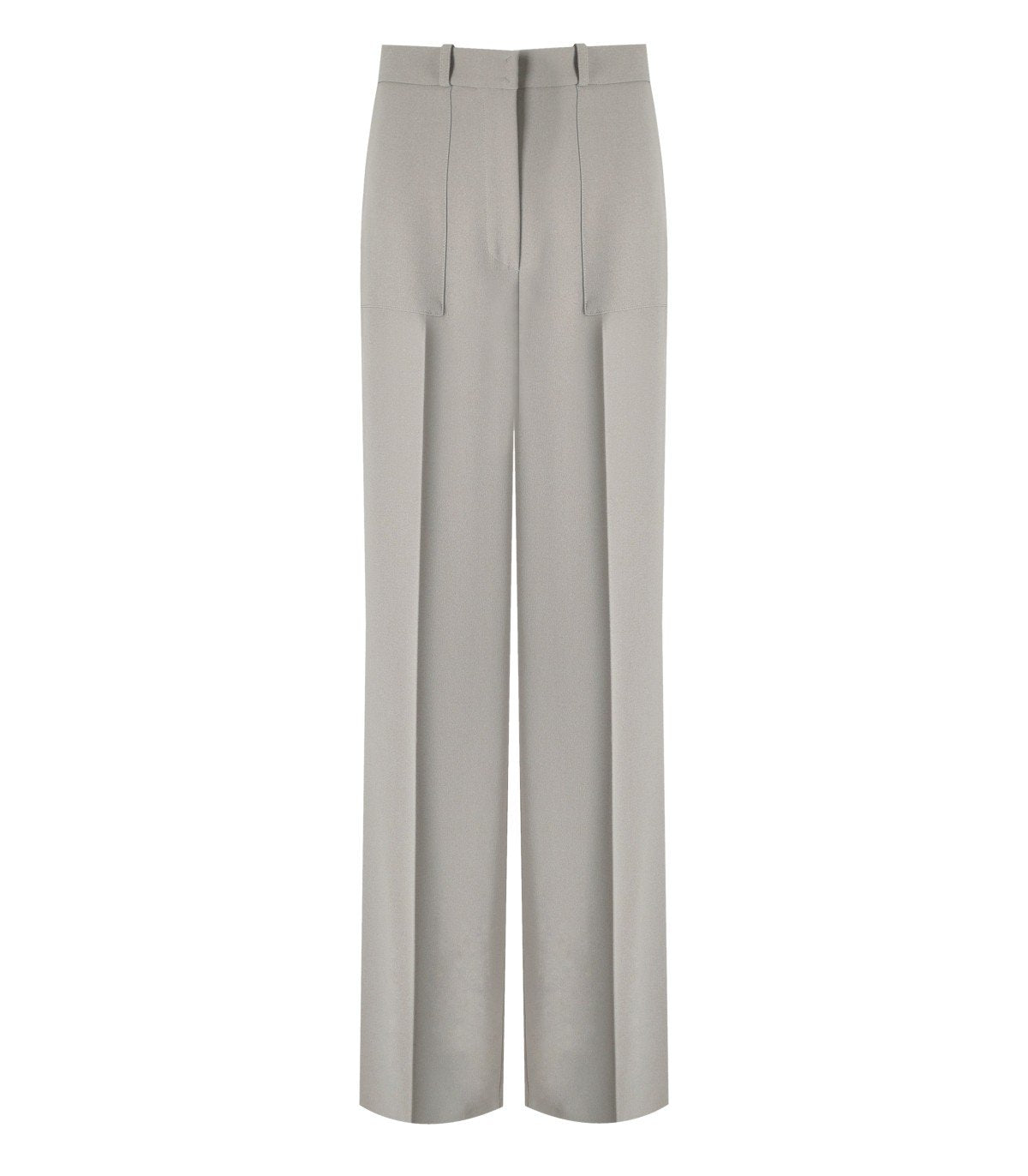 ELISABETTA FRANCHI PEARL GREY WIDE LEG PANTS
