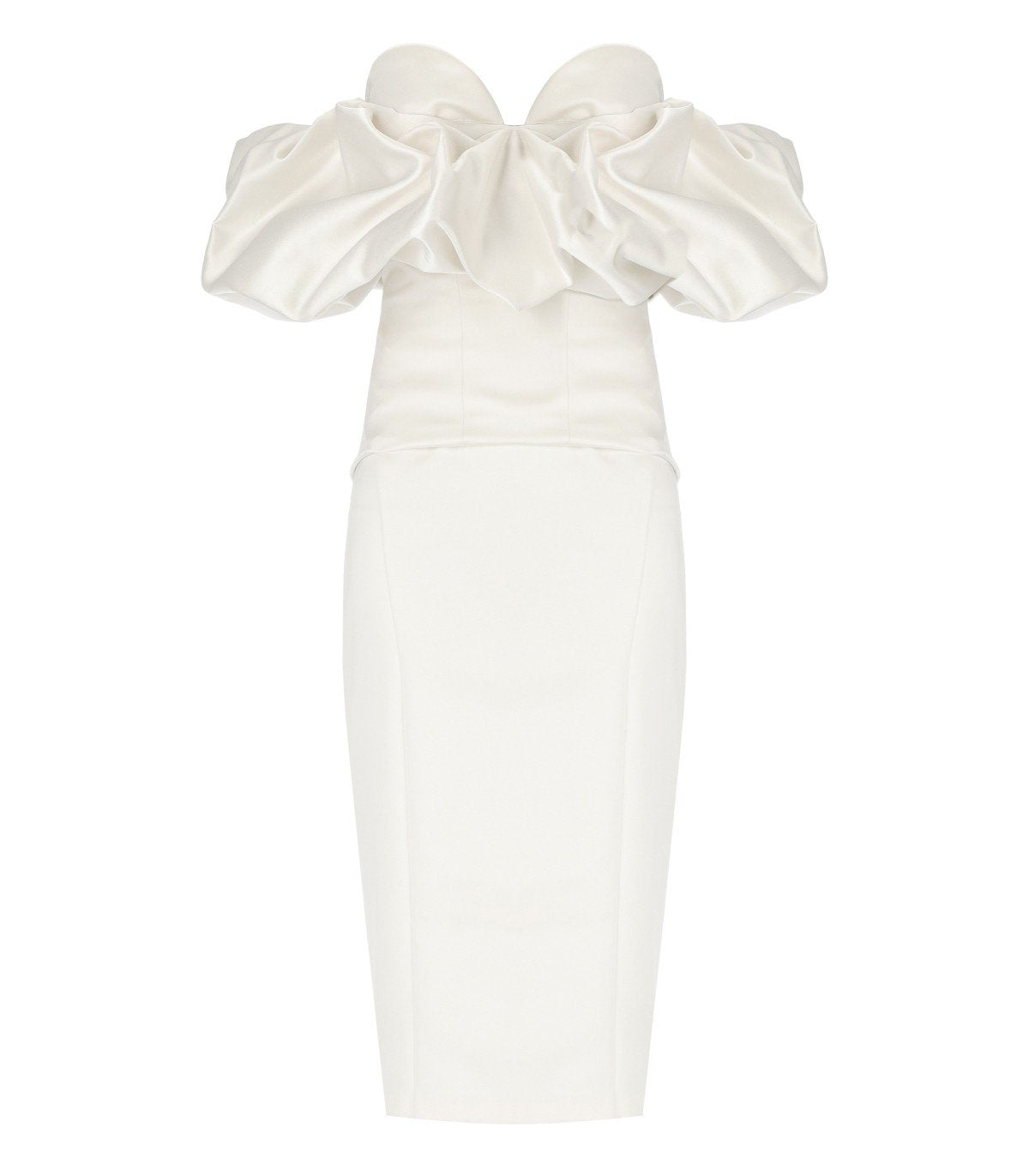 ELISABETTA FRANCHI IVORY SHEATH DRESS