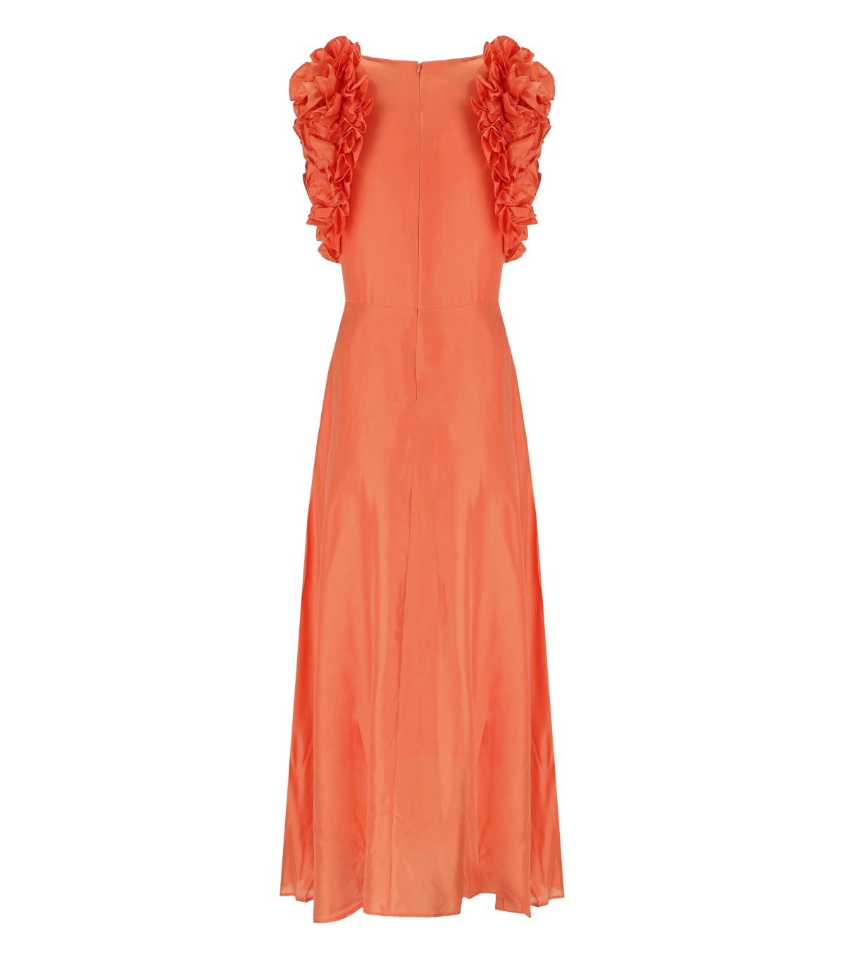 ESSENTIEL ANTWERP HEXICO CORAL MIDI DRESS