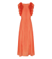ESSENTIEL ANTWERP HEXICO CORAL MIDI DRESS