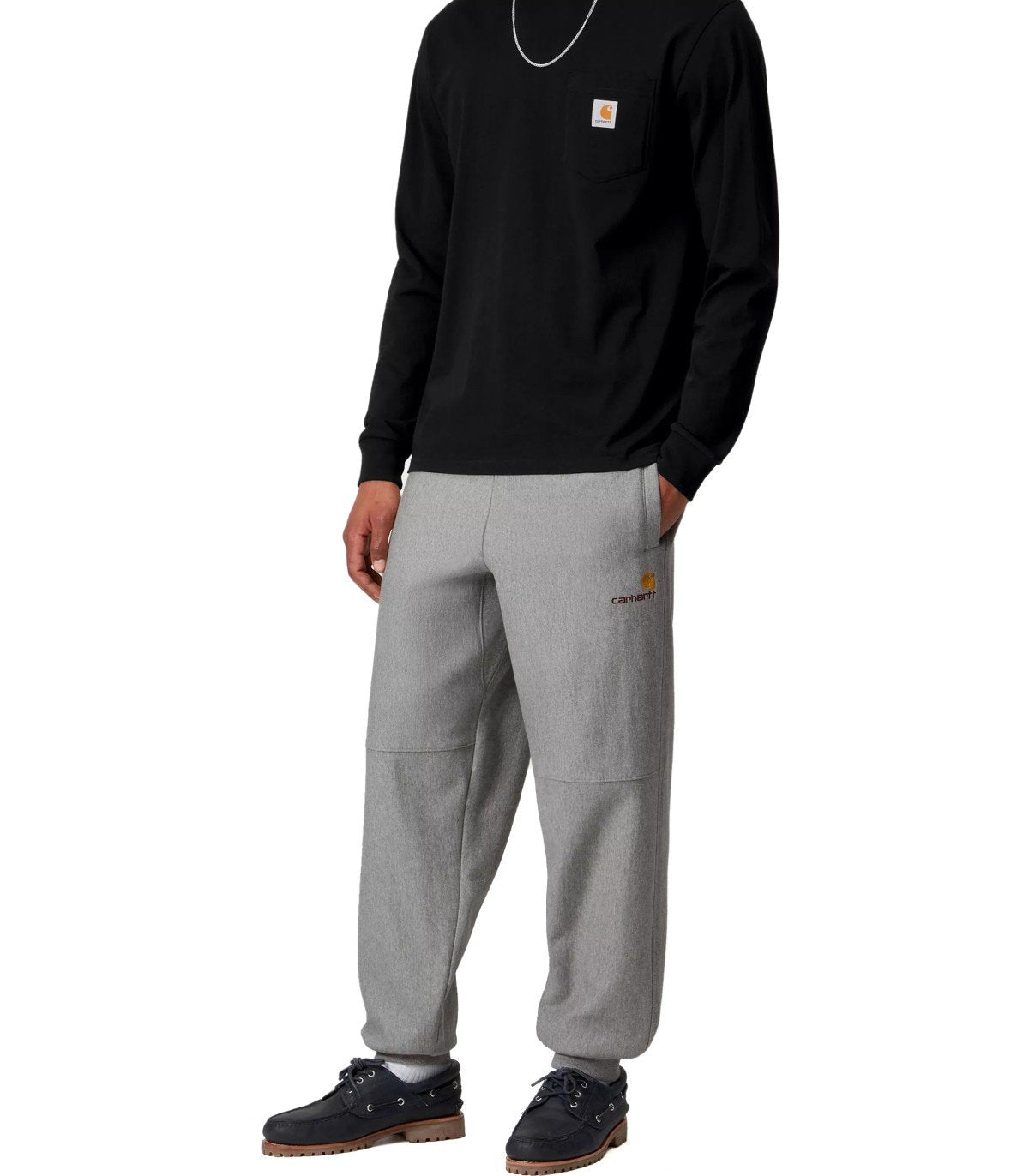 CARHARTT WIP AMERICAN SCRIPT GREY SWEATPANTS