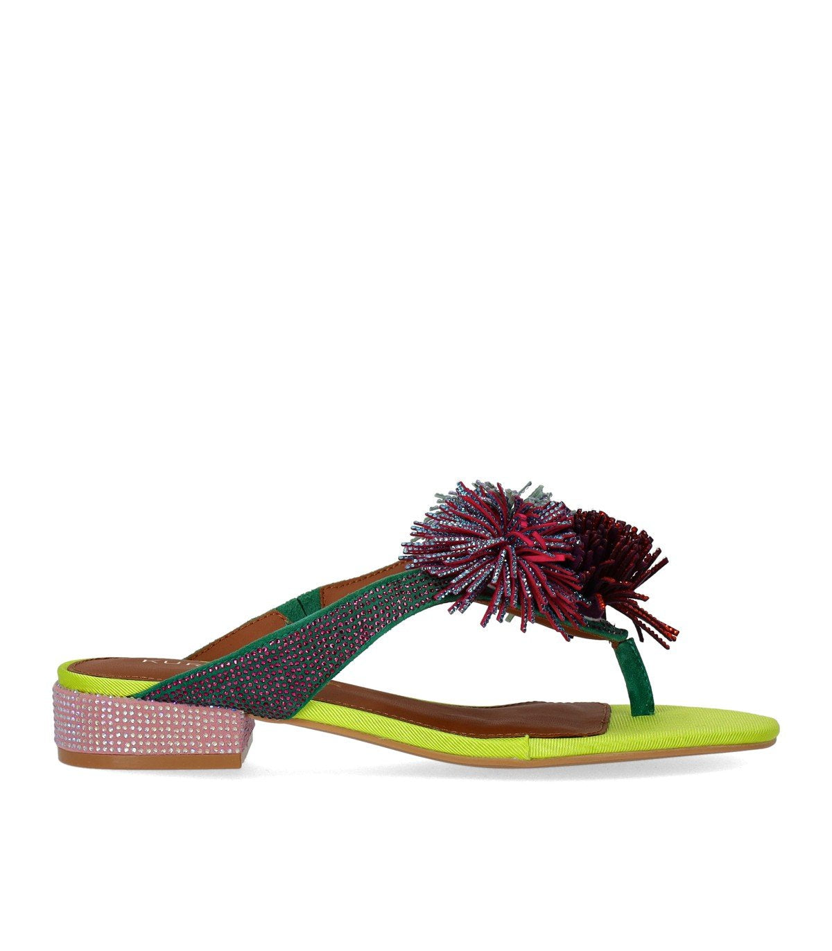 KURT GEIGER POM POM MULTICOLORED THONG SANDAL