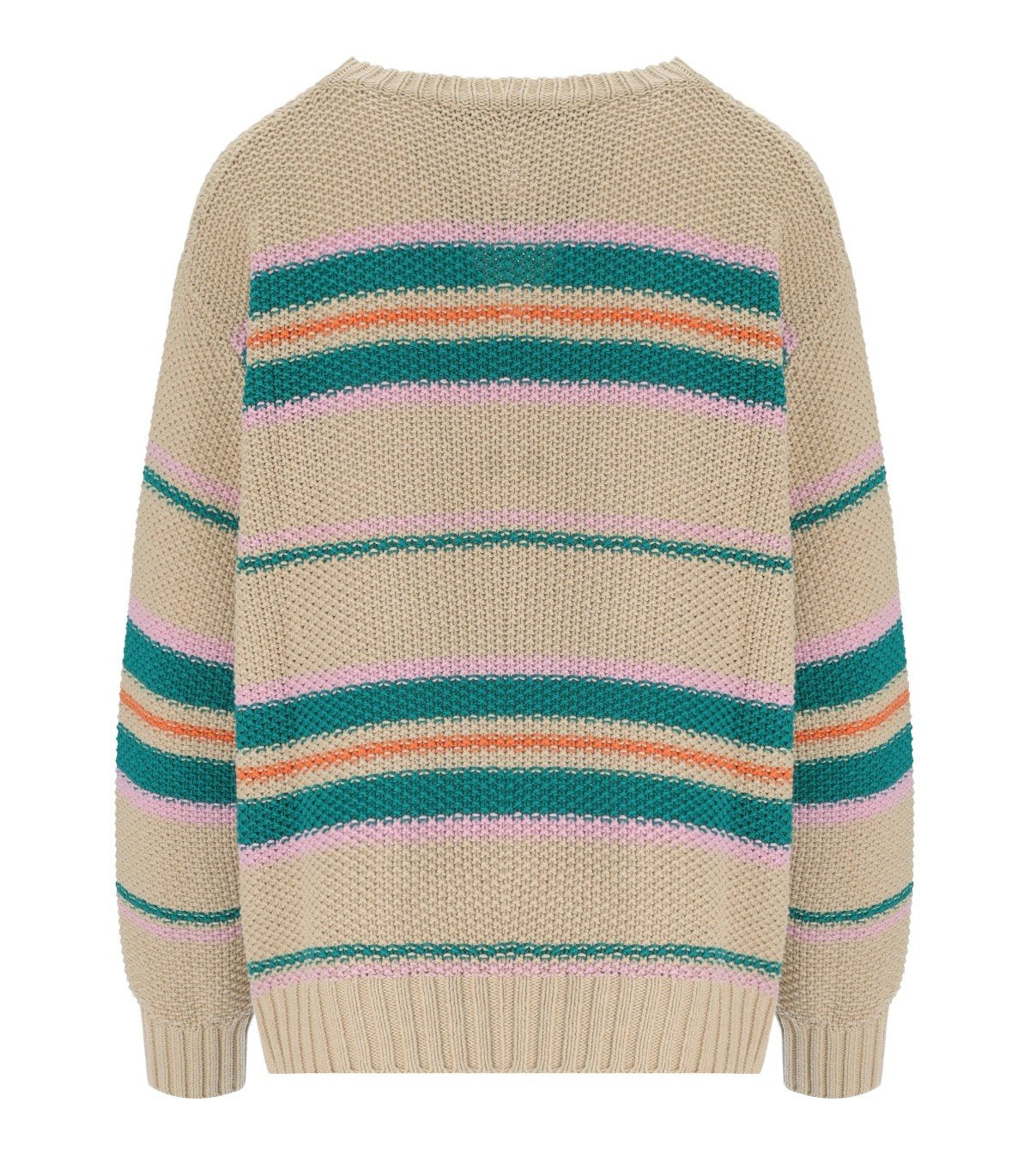 MAX MARA WEEKEND ANGUS BEIGE CREWNECK SWEATER WITH EMBROIDERY