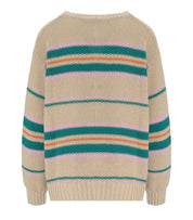 MAX MARA WEEKEND ANGUS BEIGE CREWNECK SWEATER WITH EMBROIDERY