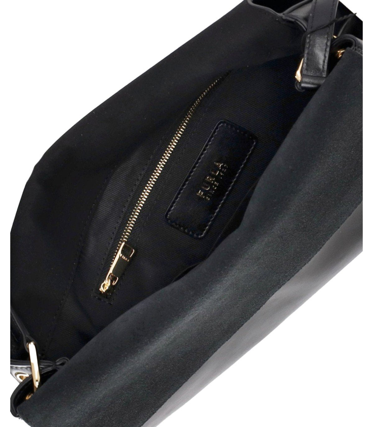 FURLA DOMUS M BLACK SHOULDER BAG