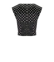 GANNI BLACK POLKA-DOT CORSET TOP