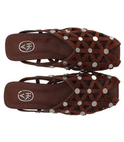 ASH BONE BURGUNDY FLAT MULE