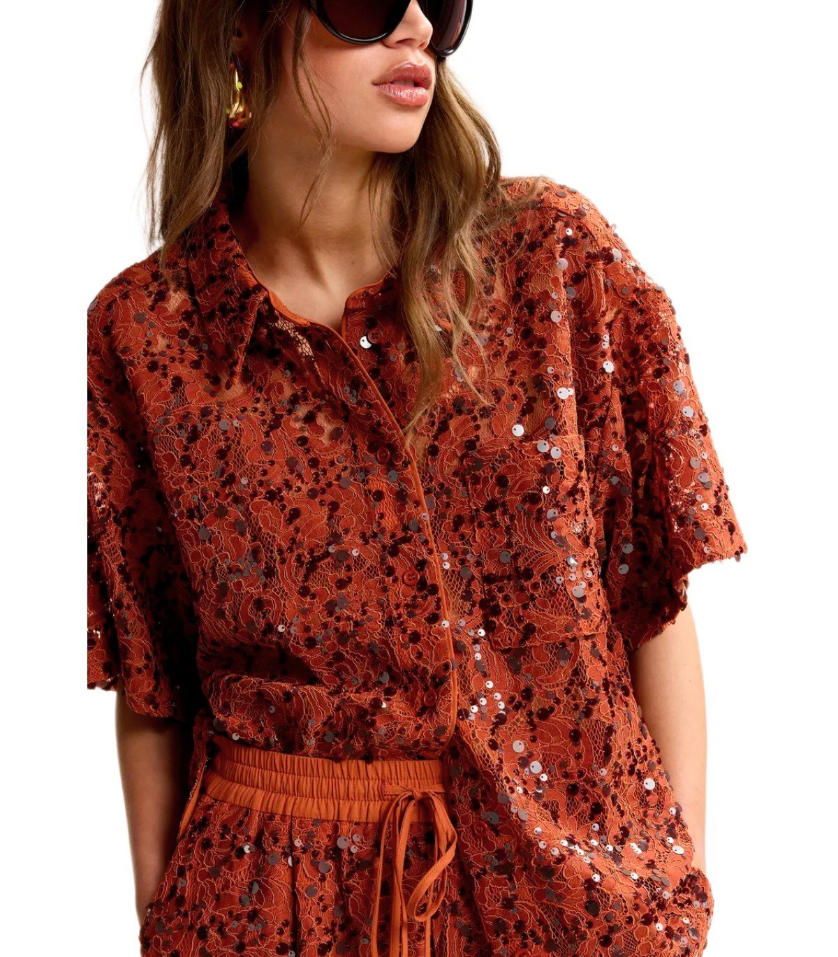 ESSENTIEL ANTWERP JOKS RUST SHIRT