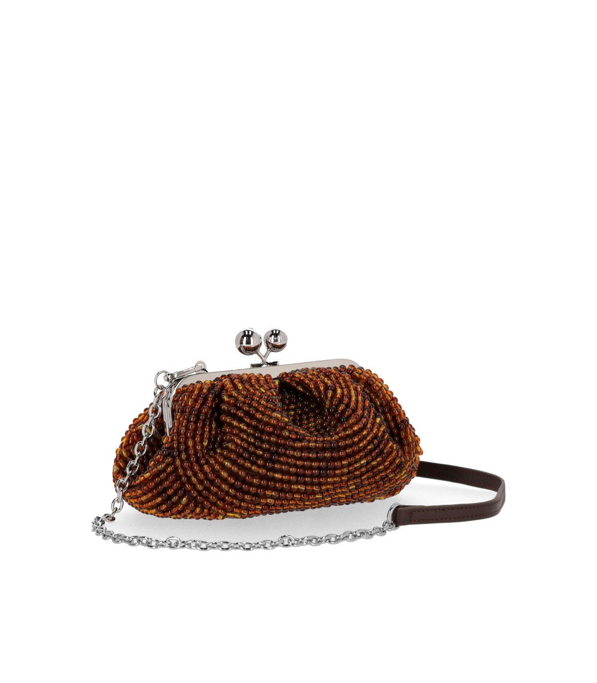 MAX MARA WEEKEND PASTICCINO ESCHIMO SMALL BROWN CLUTCH