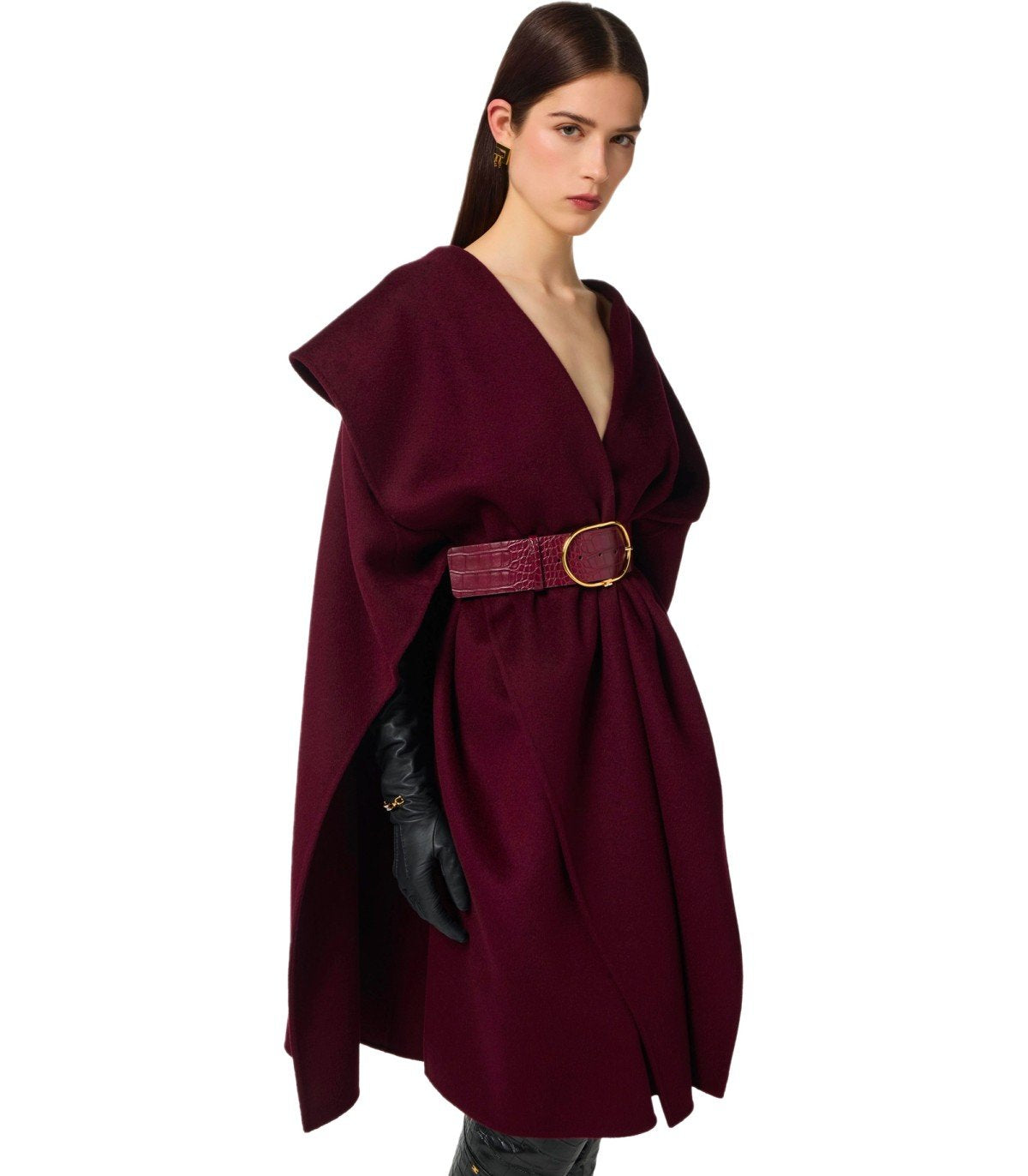 CAPA CON CINTURÒN MERLOT ELISABETTA FRANCHI