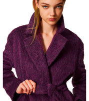 TWINSET PURPLE BELTED COAT