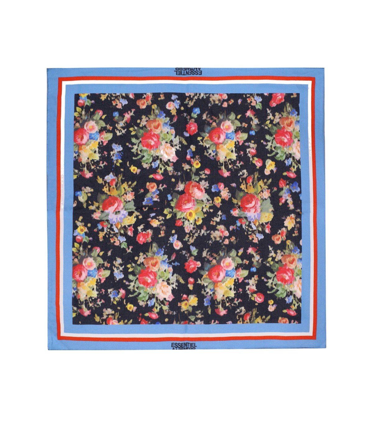 ESSENTIEL ANTWERP JUNGLE LIGHT BLUE FOULARD SCARF