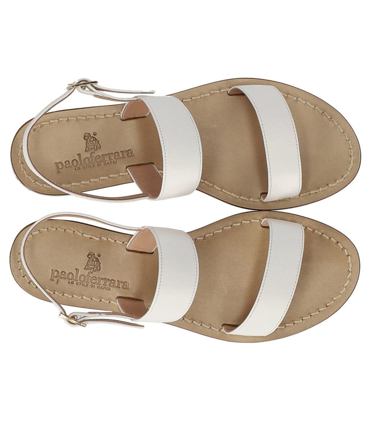 PAOLO FERRARA WHITE FLAT SANDAL