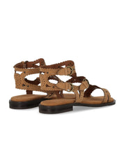 ASH PAPRIKA STUDS CAMEL FLAT SANDAL