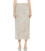 MAX MARA WEEKEND OTTELIA SILVER SEQUINS SKIRT