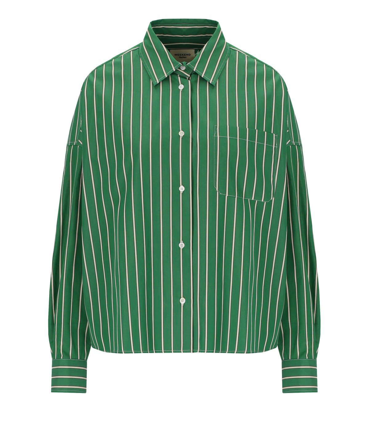 CAMICIA ONORE A RIGHE BIANCO VERDE MAX MARA WEEKEND