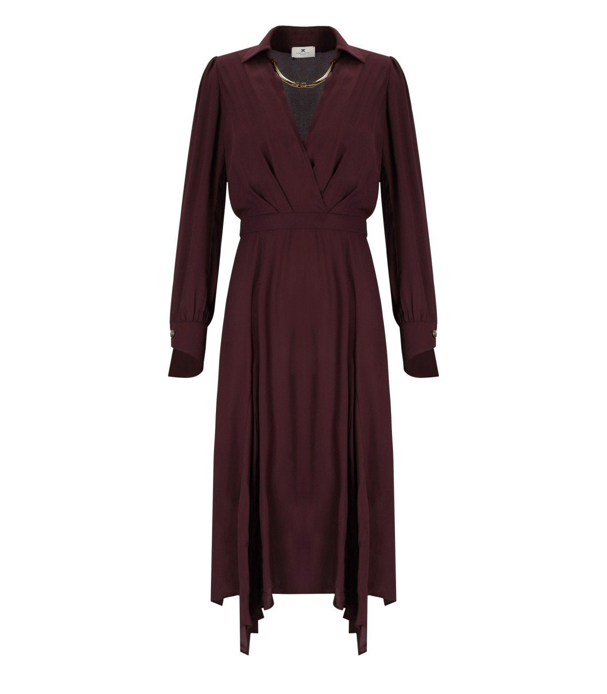 ELISABETTA FRANCHI MERLOT MIDI DRESS