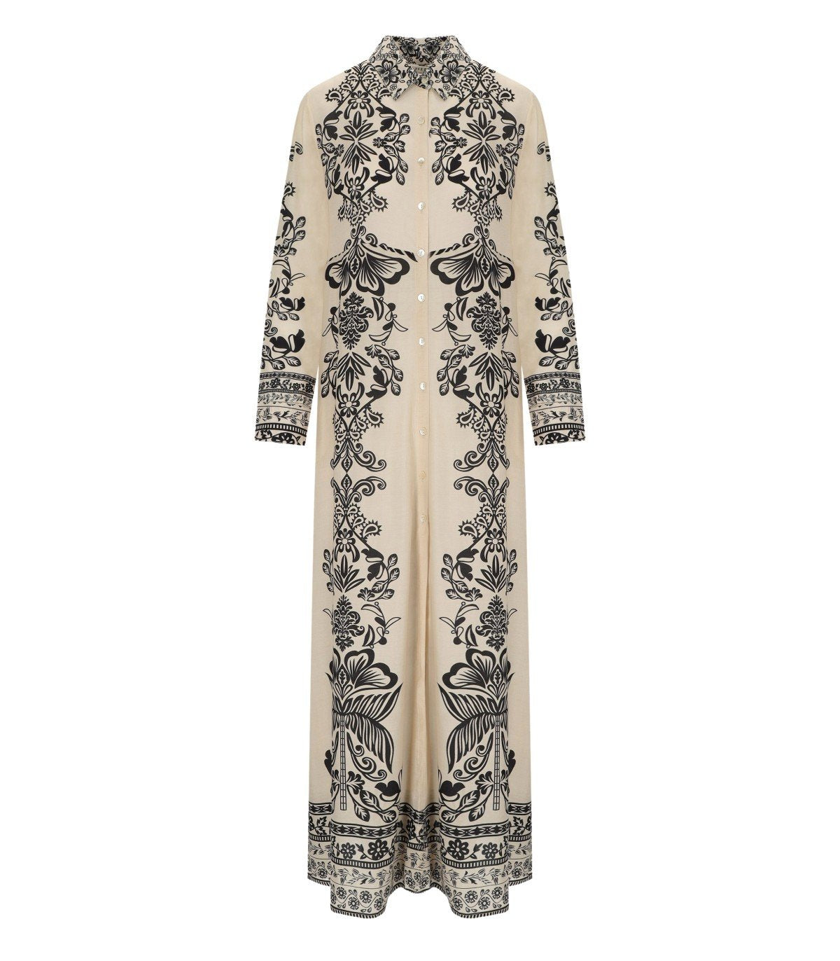 PAHIESA FORMENTERA ECRU SHIRT DRESS