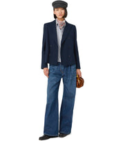MAX MARA WEEKEND TAPPETO BLUE DOUBLE-BREASTED BLAZER