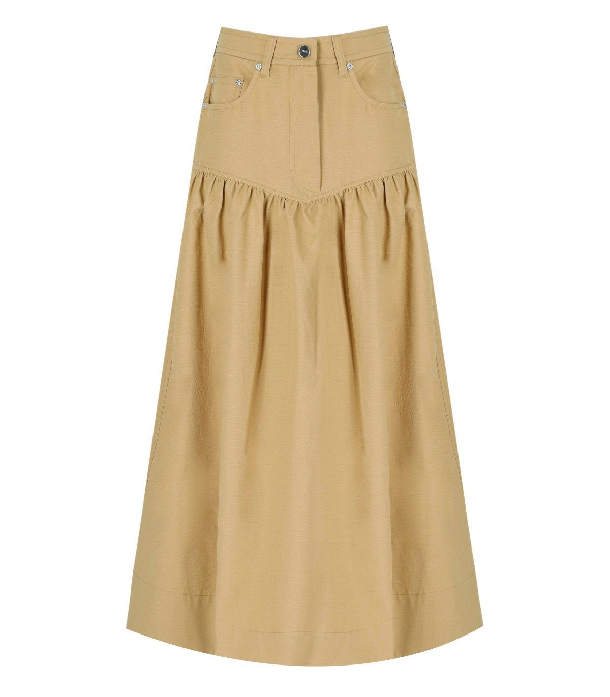 GANNI BEIGE MIDI SKIRT