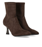 SERGIO LEVANTESI JANET DARK BROWN HEELED ANKLE BOOT