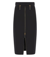 FALDA MIDI CON CREMALLERA NEGRA ELISABETTA FRANCHI - 40
