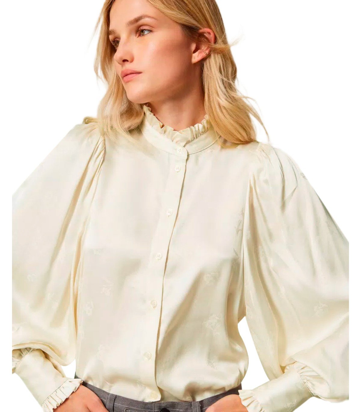 TWINSET CREAM JACQUARD SHIRT