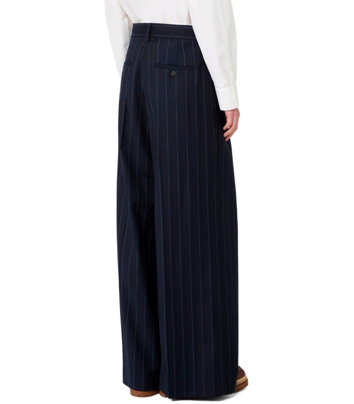 PANTALONE NEBBIE GESSATO BLU MAX MARA WEEKEND