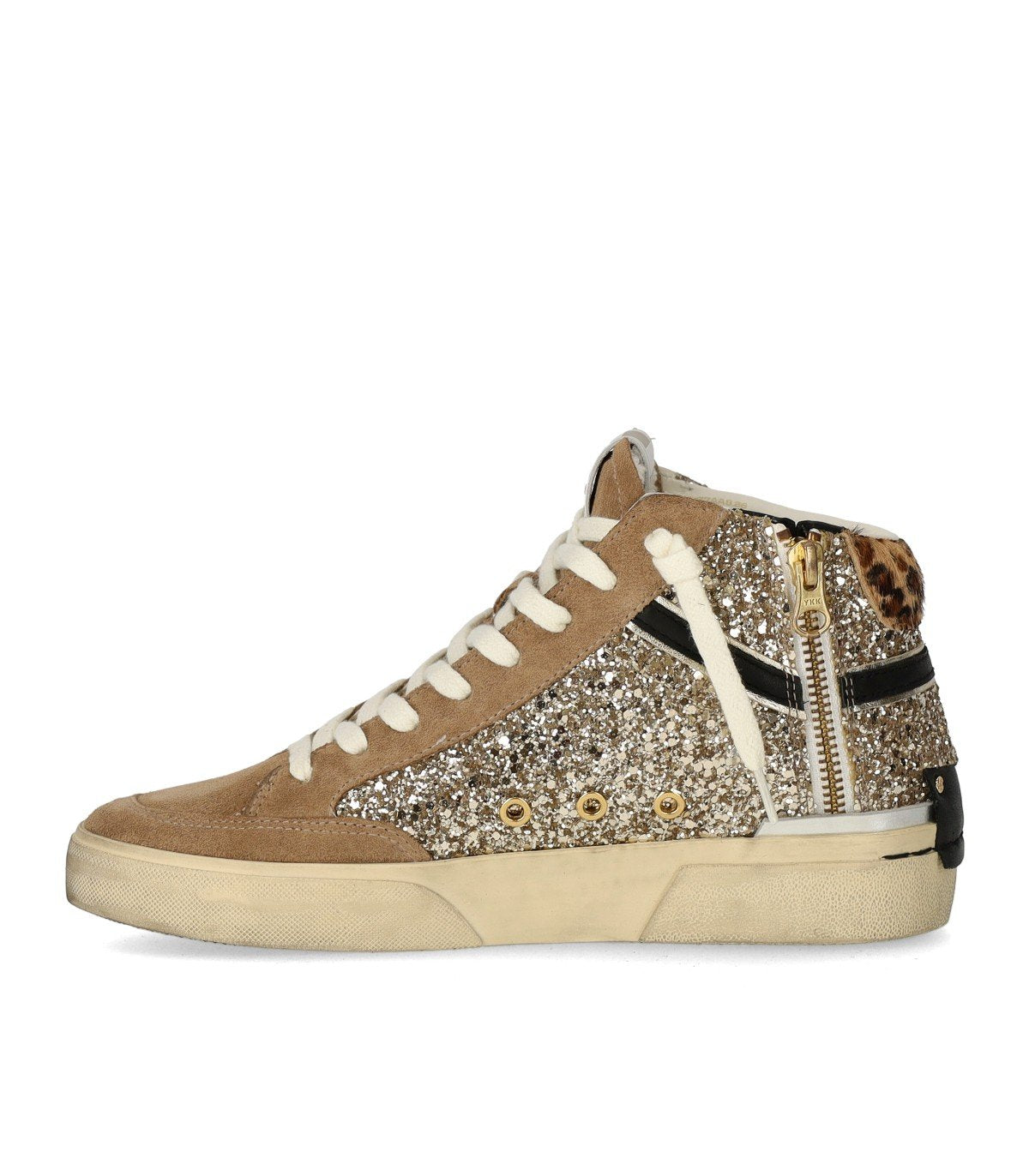 CRIME LONDON SK8 RECUT HIGH BEIGE SNEAKER